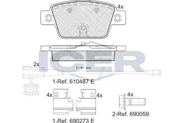 ANDEL fékbetétkészlet, tárcsafék - 182043 - TothCarparts