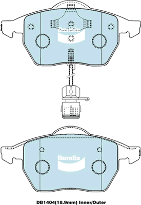 Bendix fékbetétkészlet, tárcsafék - DB1404 GCT - TothCarparts