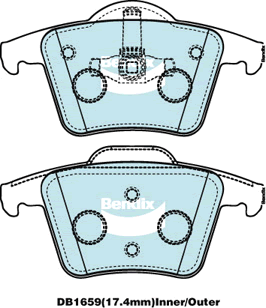 Bendix fékbetétkészlet, tárcsafék - DB1659 4WD - TothCarparts