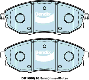 Bendix fékbetétkészlet, tárcsafék - DB1688 GCT - TothCarparts