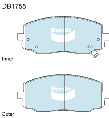 Bendix fékbetétkészlet, tárcsafék - DB1755 GCT - TothCarparts