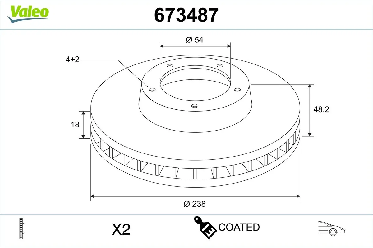 VALEO féktárcsa - 673487 - TothCarparts