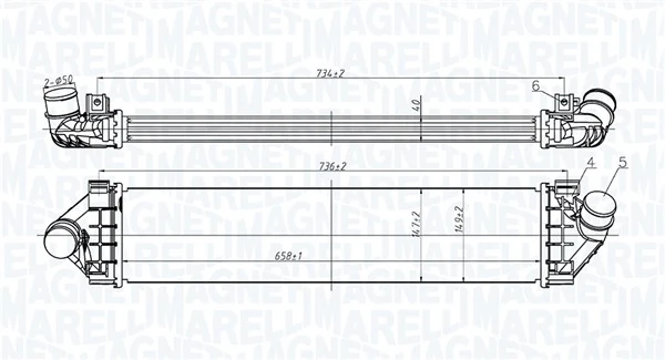 MAGNETI MARELLI töltőlevegő-hűtő - 351319206200 - TothCarparts