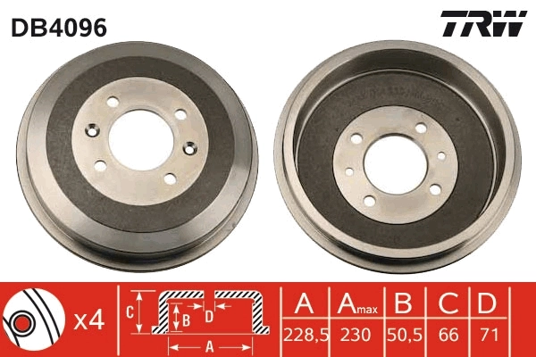 TRW fékdob - DB4096 - TothCarparts