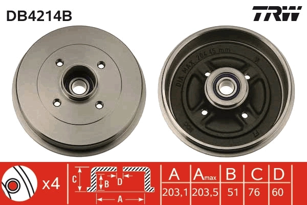 TRW fékdob - DB4214B - TothCarparts