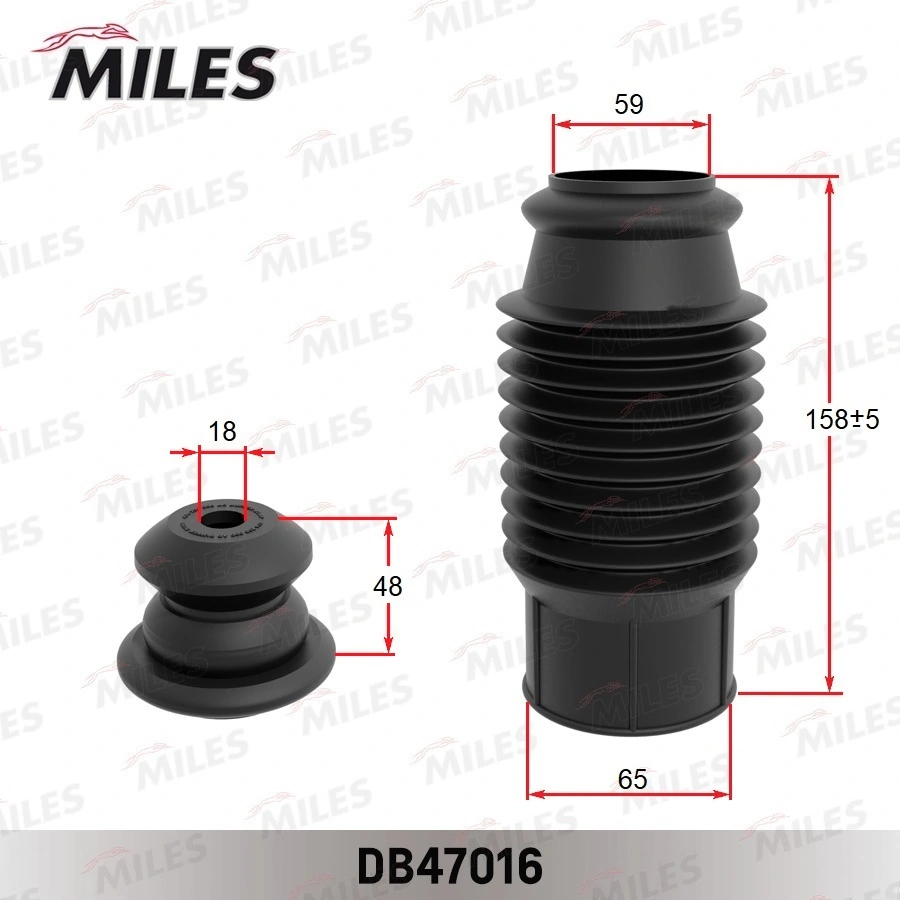 MILES porvédő készlet, lengéscsillapító - DB47016 - TothCarparts