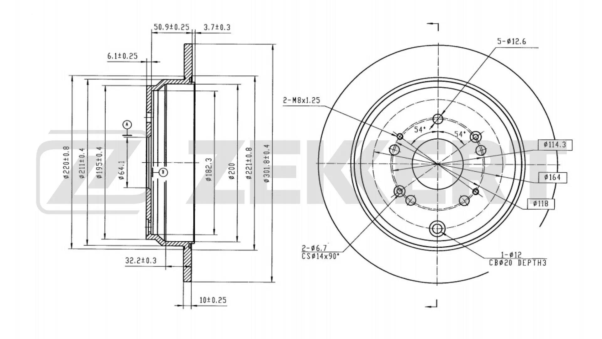 ZEKKERT féktárcsa - BS-6171B - TothCarparts
