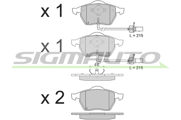 SIGMAUTO fékbetétkészlet, tárcsafék - SPB071CE - TothCarparts