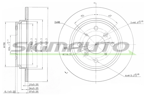 SIGMAUTO féktárcsa - DBA512S - TothCarparts