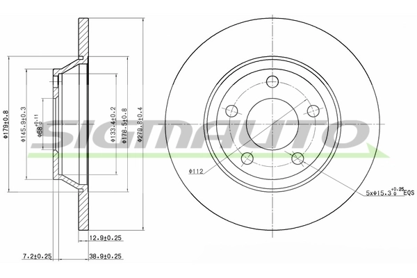SIGMAUTO féktárcsa - DBA759S - TothCarparts