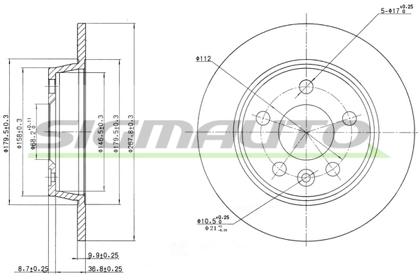 SIGMAUTO féktárcsa - DBA847S - TothCarparts