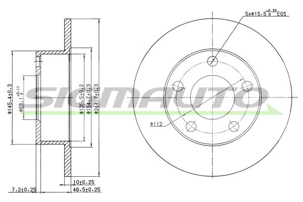 SIGMAUTO féktárcsa - DBB033S - TothCarparts