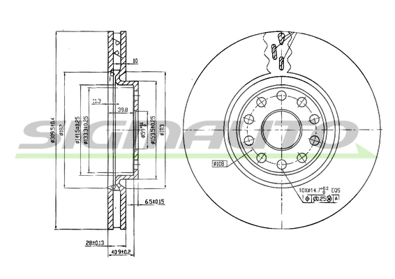 SIGMAUTO féktárcsa - DBB062V - TothCarparts