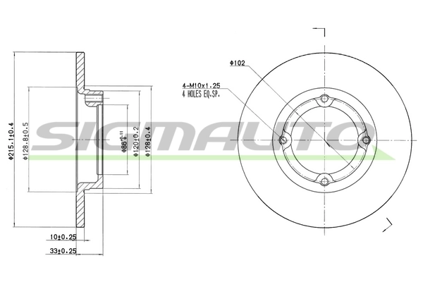 SIGMAUTO féktárcsa - DBB098S - TothCarparts