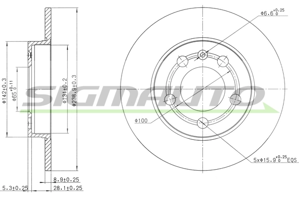 SIGMAUTO féktárcsa - DBB155S - TothCarparts