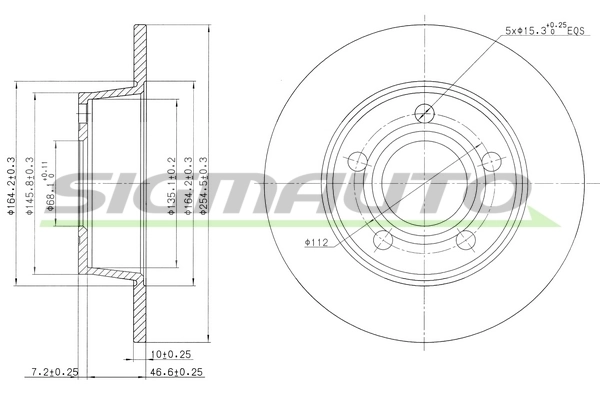 SIGMAUTO féktárcsa - DBB190S - TothCarparts