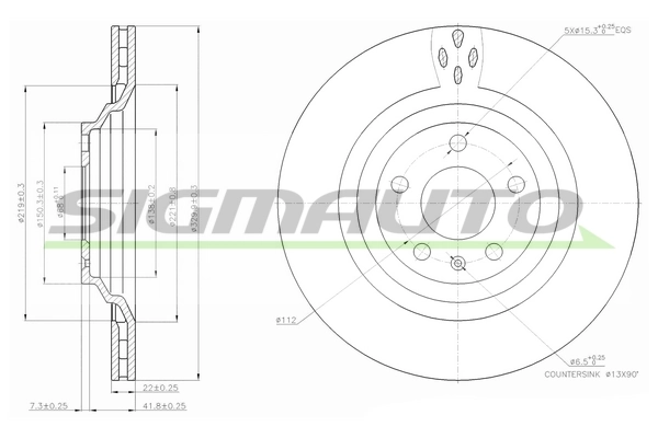 SIGMAUTO féktárcsa - DBB240V - TothCarparts
