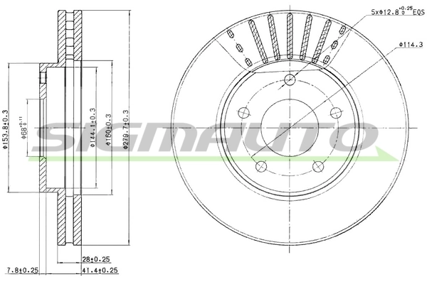 SIGMAUTO féktárcsa - DBB249V - TothCarparts