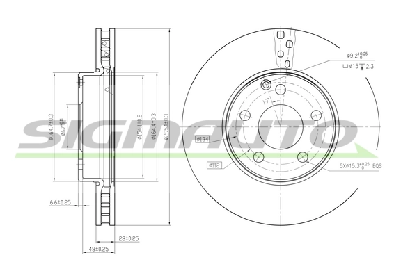 SIGMAUTO féktárcsa - DBB252V - TothCarparts