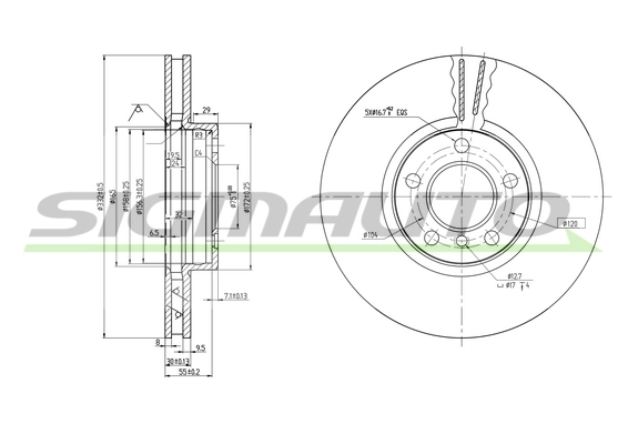 SIGMAUTO féktárcsa - DBB256V - TothCarparts