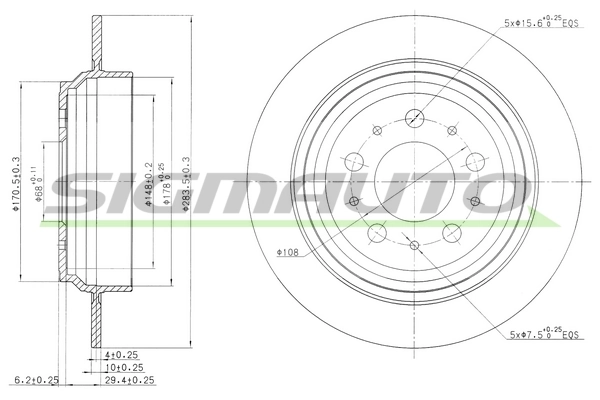 SIGMAUTO féktárcsa - DBB259S - TothCarparts