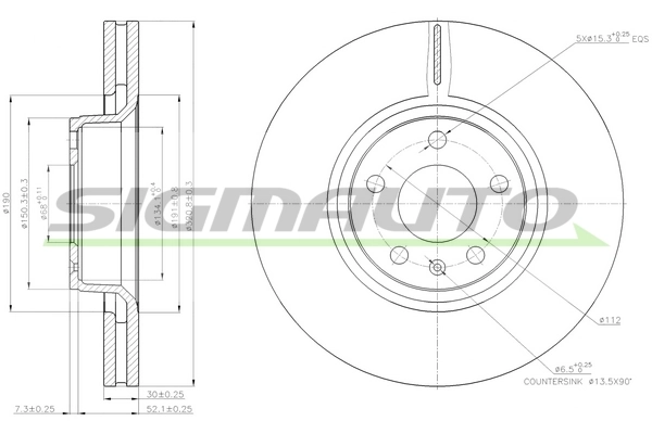 SIGMAUTO féktárcsa - DBB277V - TothCarparts