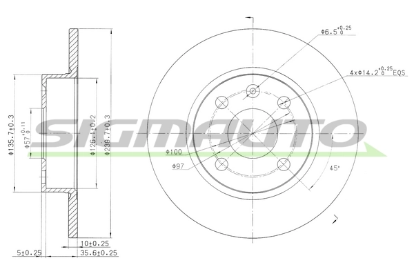 SIGMAUTO féktárcsa - DBB283S - TothCarparts