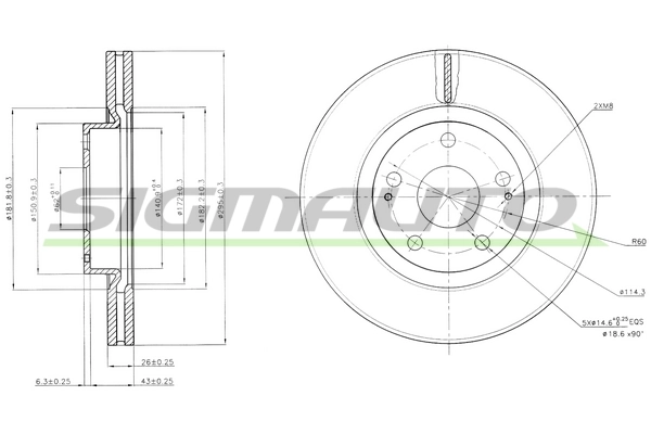 SIGMAUTO féktárcsa - DBB401V - TothCarparts