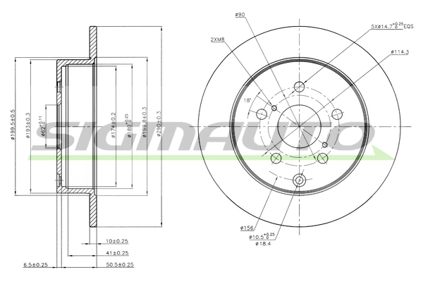 SIGMAUTO féktárcsa - DBB409S - TothCarparts