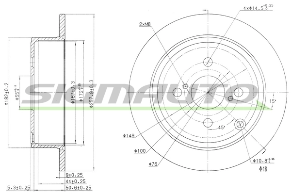 SIGMAUTO féktárcsa - DBB419S - TothCarparts