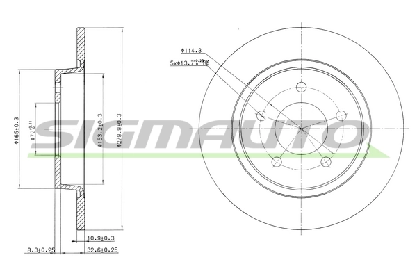 SIGMAUTO féktárcsa - DBB546S - TothCarparts