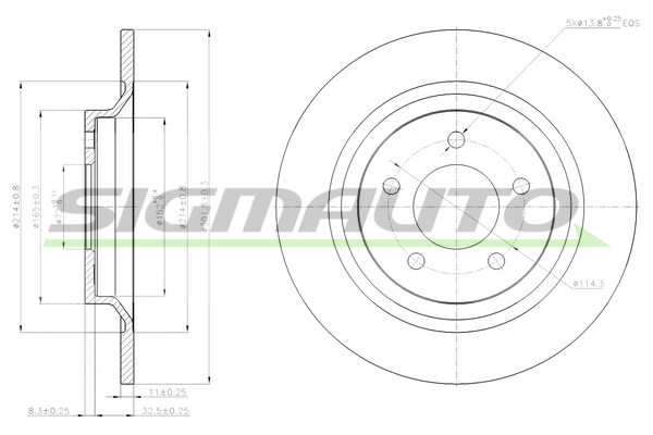 SIGMAUTO féktárcsa - DBB547S - TothCarparts
