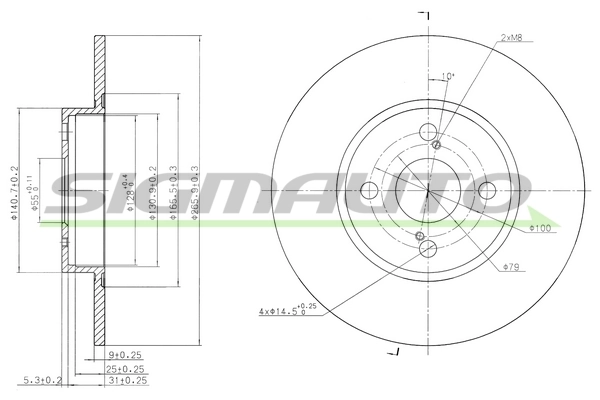 SIGMAUTO féktárcsa - DBB576S - TothCarparts