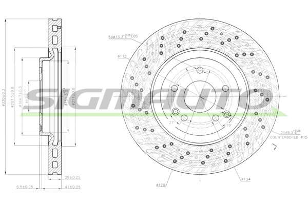 SIGMAUTO féktárcsa - DBB582V - TothCarparts
