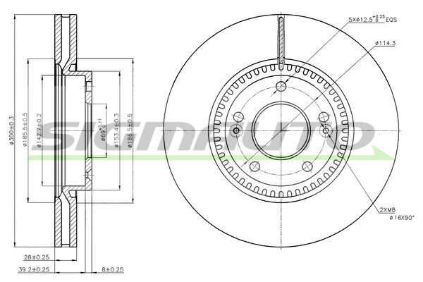 SIGMAUTO féktárcsa - DBB630V - TothCarparts