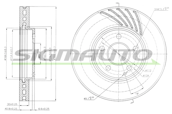 SIGMAUTO féktárcsa - DBB638V - TothCarparts