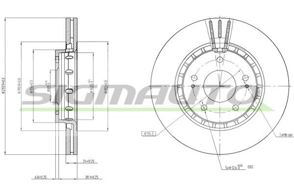 SIGMAUTO féktárcsa - DBB642V - TothCarparts