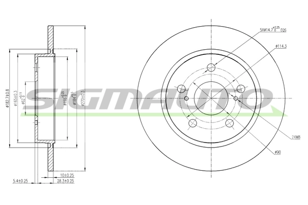 SIGMAUTO féktárcsa - DBB645S - TothCarparts