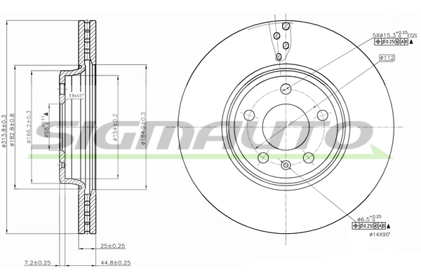 SIGMAUTO féktárcsa - DBB663V - TothCarparts