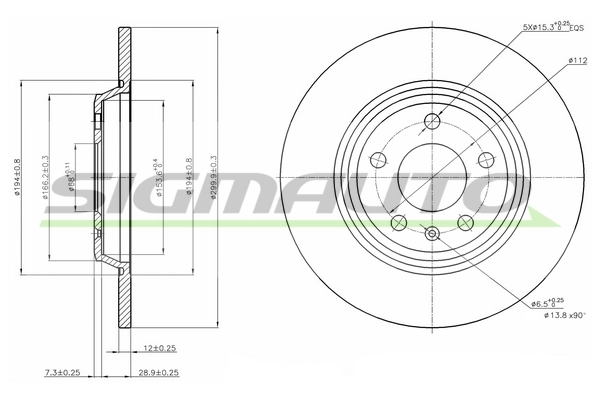 SIGMAUTO féktárcsa - DBB666S - TothCarparts