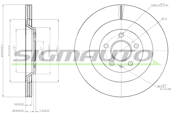 SIGMAUTO féktárcsa - DBB667V - TothCarparts