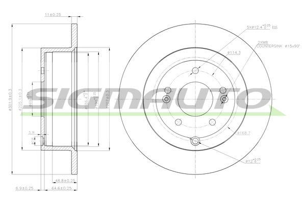 SIGMAUTO féktárcsa - DBB671S - TothCarparts