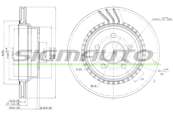 SIGMAUTO féktárcsa - DBB672V - TothCarparts