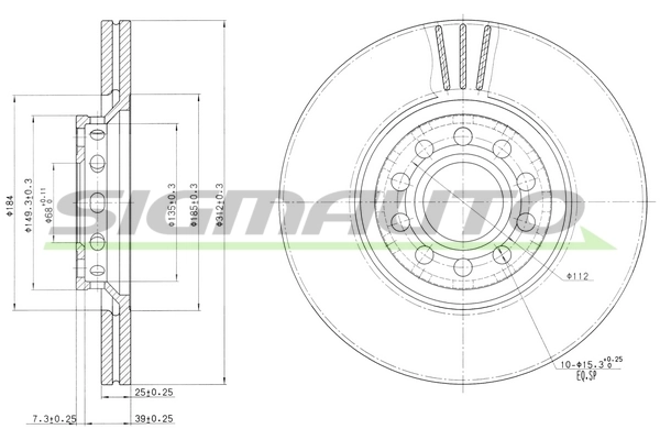 SIGMAUTO féktárcsa - DBB707V - TothCarparts