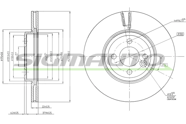 SIGMAUTO féktárcsa - DBB711V - TothCarparts