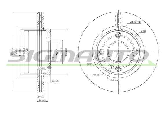 SIGMAUTO féktárcsa - DBB740V - TothCarparts
