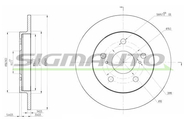 SIGMAUTO féktárcsa - DBB788S - TothCarparts