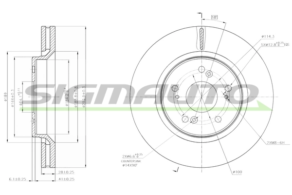 SIGMAUTO féktárcsa - DBB820V - TothCarparts