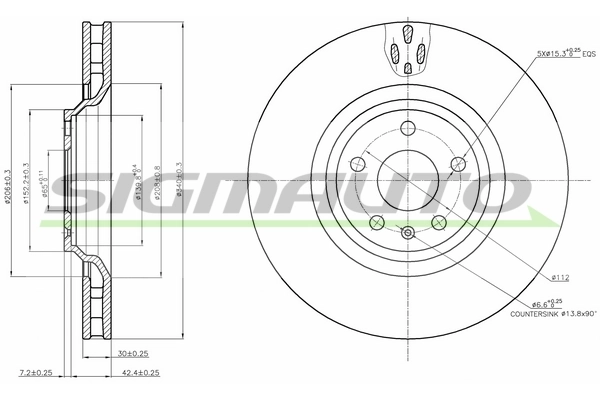 SIGMAUTO féktárcsa - DBB847V - TothCarparts