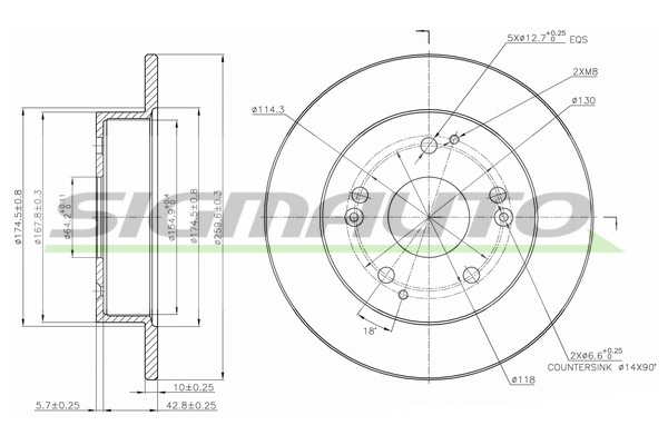 SIGMAUTO féktárcsa - DBB861S - TothCarparts